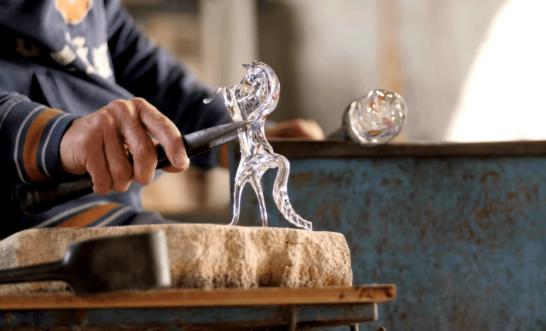 Glassblowing process firsthand in Venice