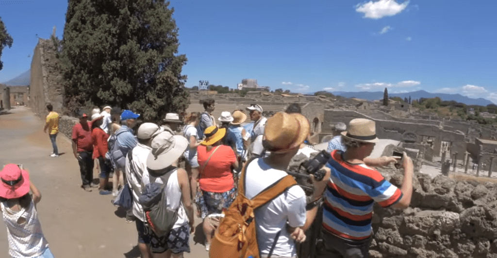 Purchase the skip-the-line tickets in advance to bypass the crowded ticket office for Pompeii