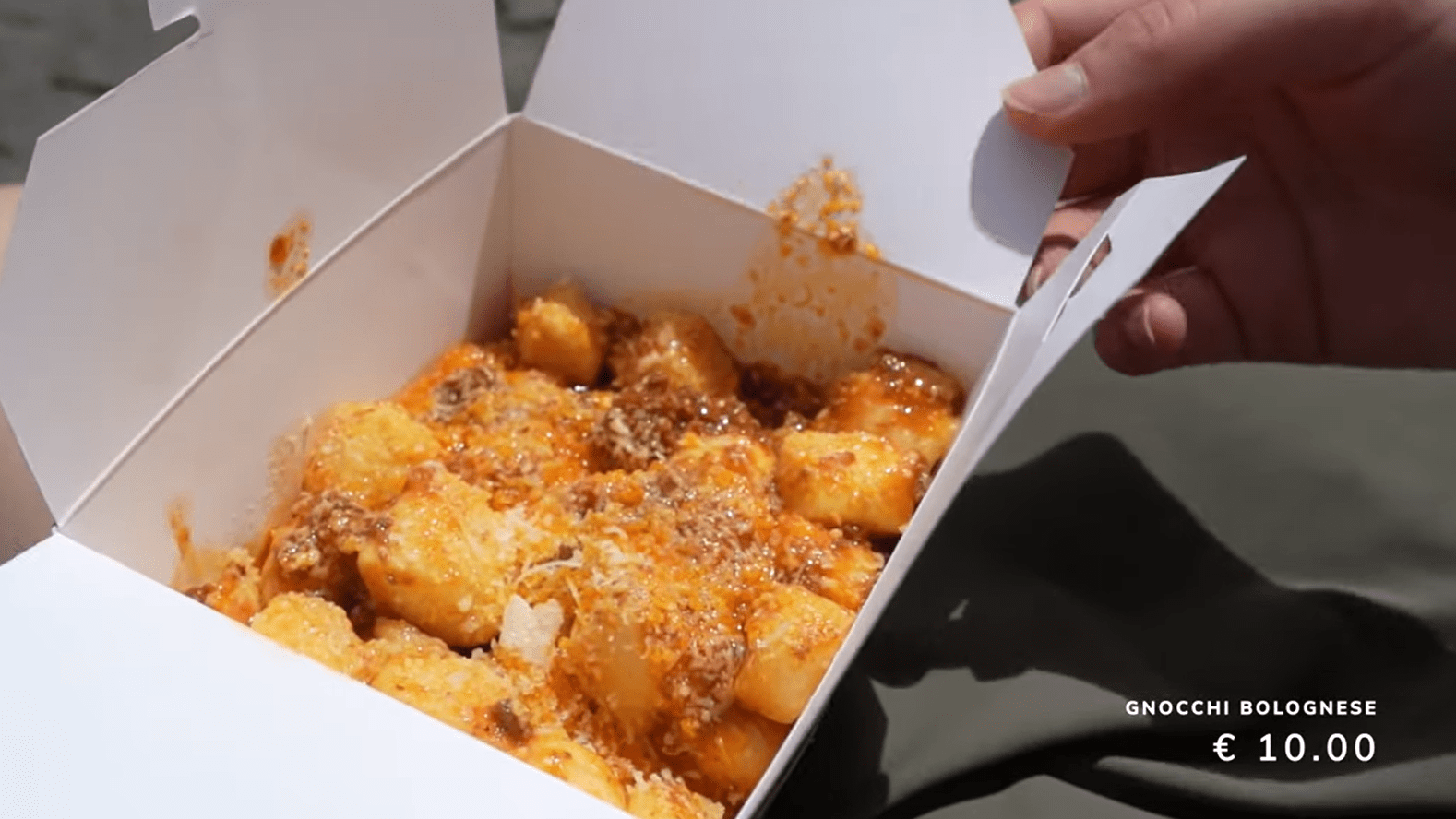 gnocchi bolognese, soft dumplings covered in a rich meat sauce